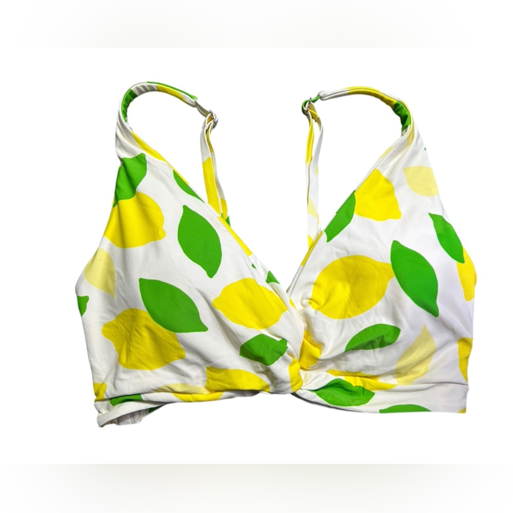 KATE SPADE women’s rowdy front lemons bikini swim top size XL